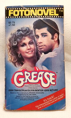 VINTAGE GREASE FOTONOVEL PAPERBACK MOVIE TIE-IN OLIVIA NEWTON-JOHN