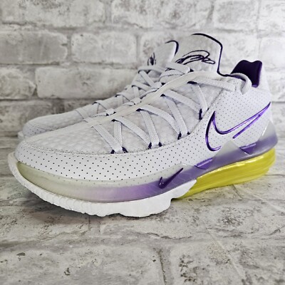 Nike LeBron 17 Low Lakers White Voltage Purple CD5007 102 Men's