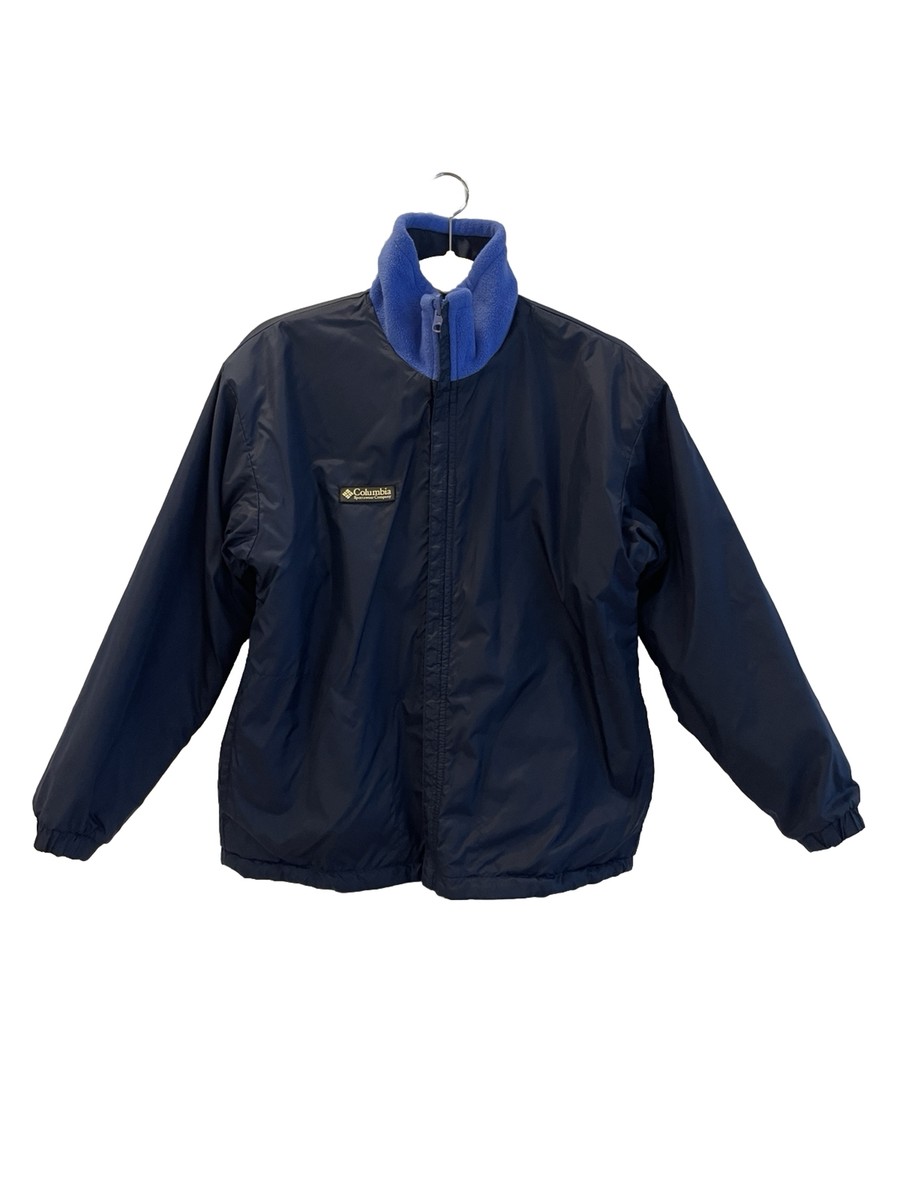 Columbia Fleece Full Zip Jacket Reversible Blue & Navy Size 14/16