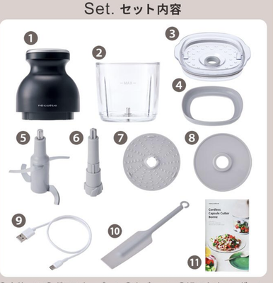 Recolte Capsule Cutter Bonne RCP-7 Cordless Food Processor 500ml