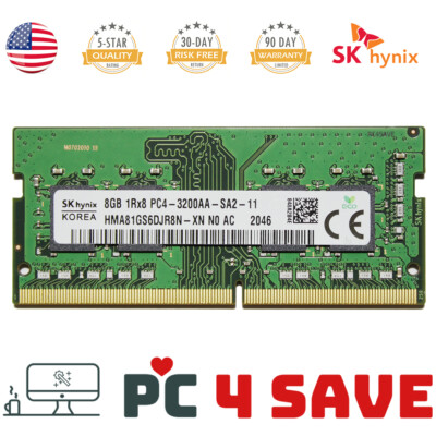 SK Hynix 8GB DDR4 3200MHz 1RX8 PC4-3200AA 260 1.2V SODIMM Micro PC