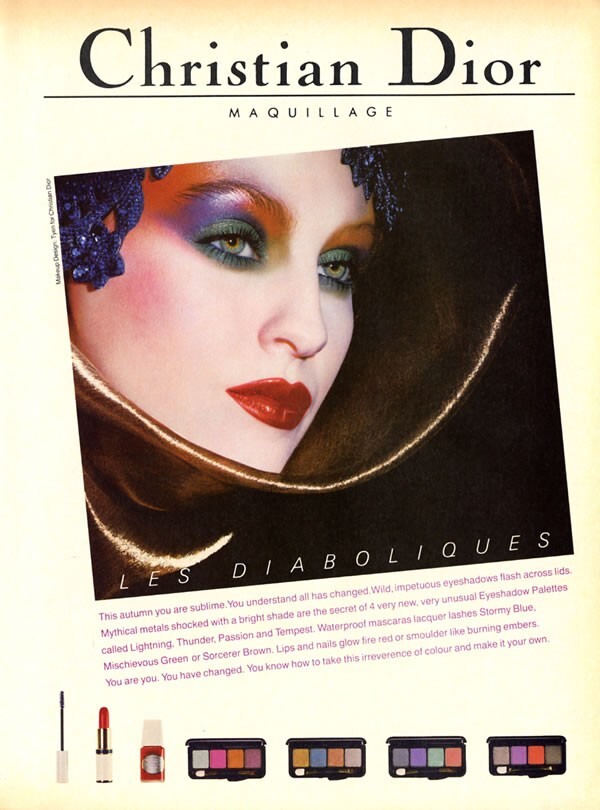 1986 Dior Tyen makeup Les Diaboliques vintage 1-page MAGAZINE AD