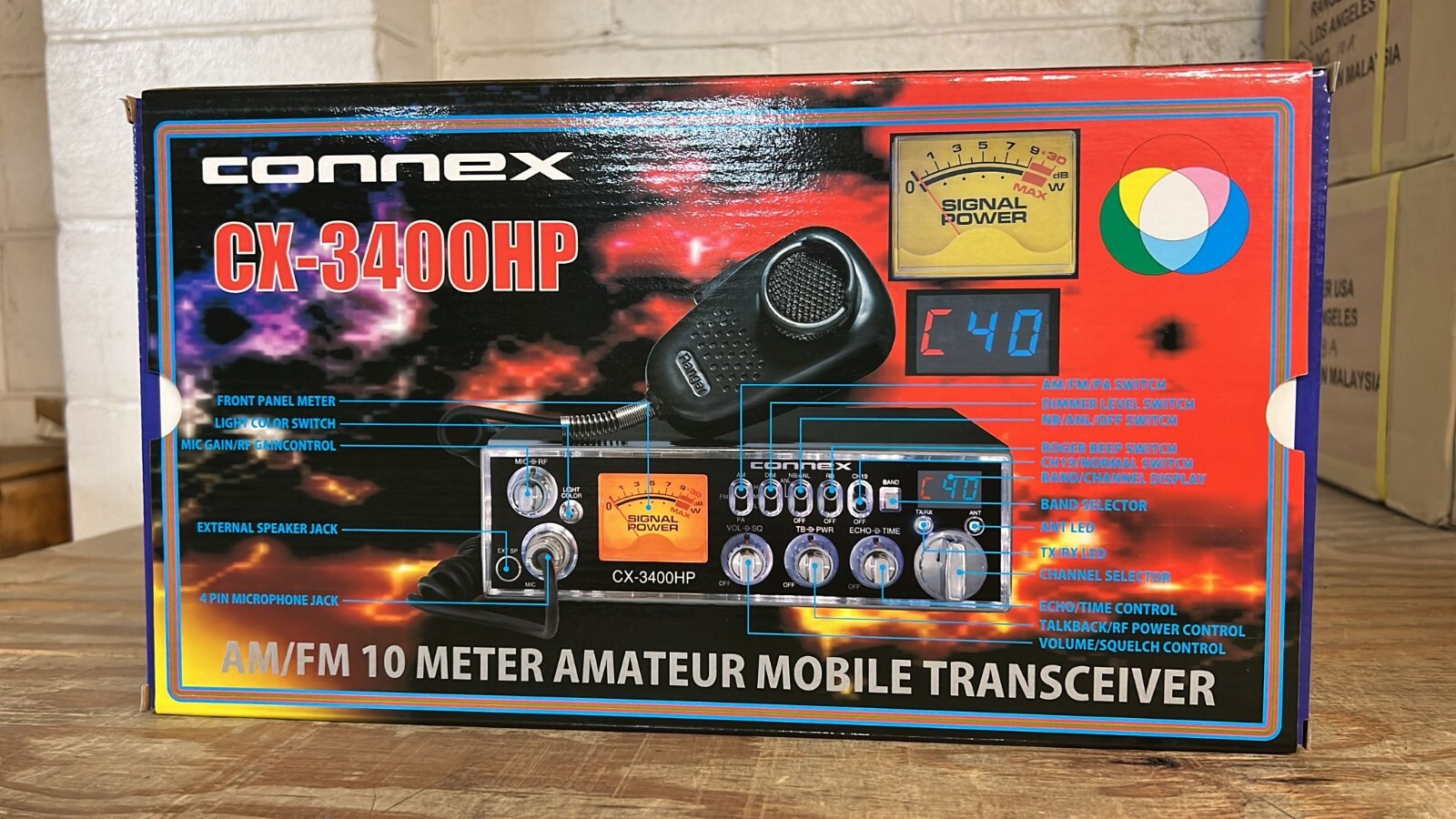 Connex CX3400HP 10 Meter Amateur Mobile Radio Five Faceplate
