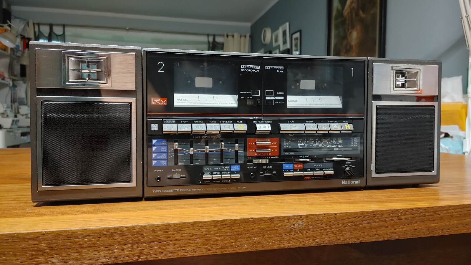 National Panasonic RX C66 double cassette radio vintage boombox