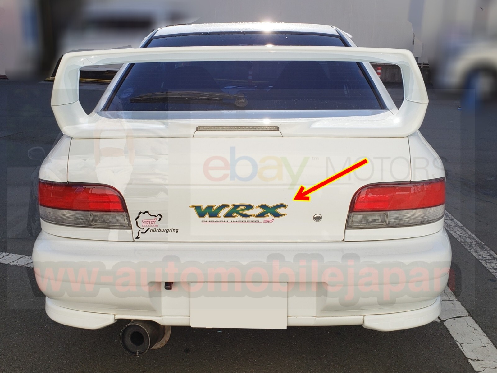 Genuine Subaru GC8 Impreza WRX STI Rear Trunk White Decal Sticker