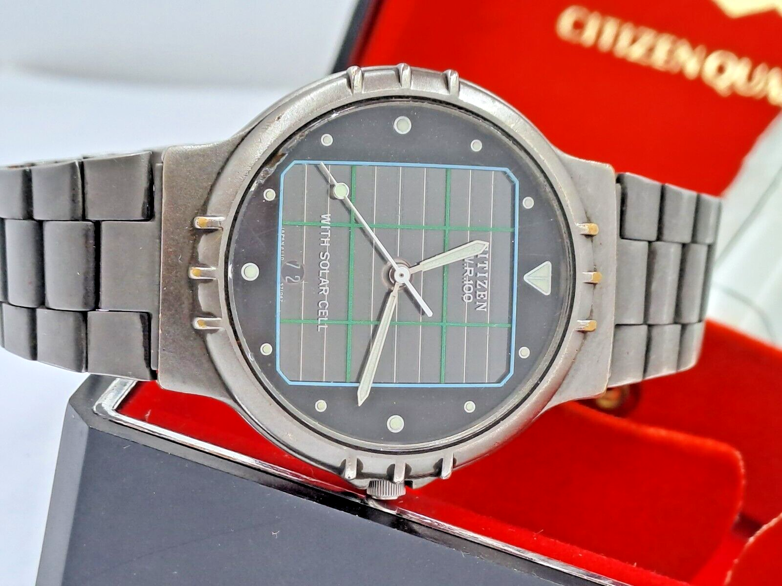 CITIZEN WITH SOLAR CELL 4110-571037K 37-6078 WR100 VINTAGE QUARTZ