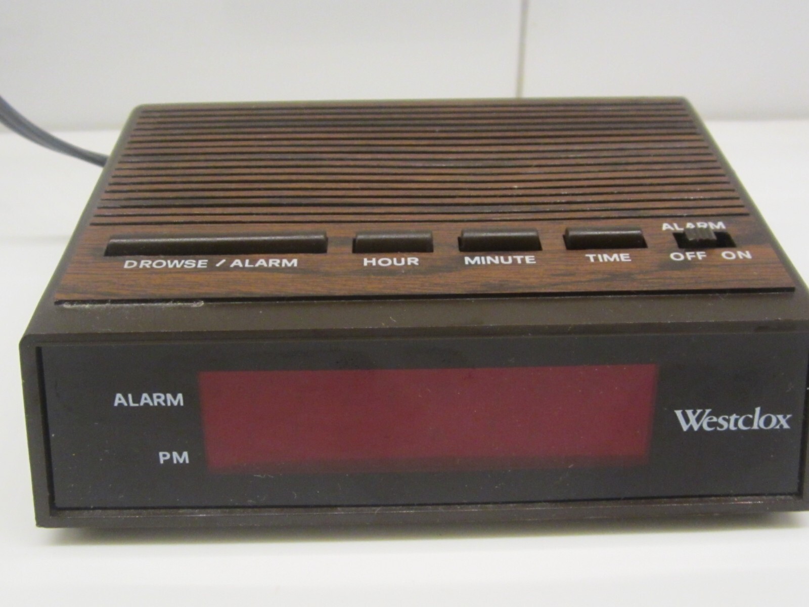 Vintage Mini Westclox Digital Alarm Clock/Snooze Model 22690 Black