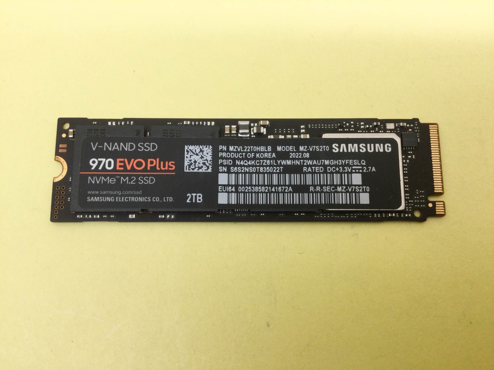 Samsung 970 EVO Plus 2TB PCIe NVMe M.2 2280 Internal SSD MZ-V7S2T0