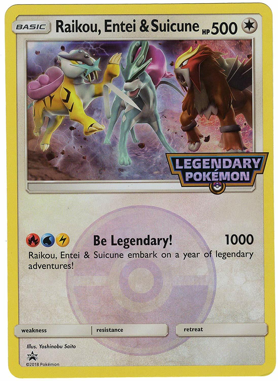 POKEMON JOHTO Raikou Entei Suicune Legendary JUMBO CARD (Jumbo