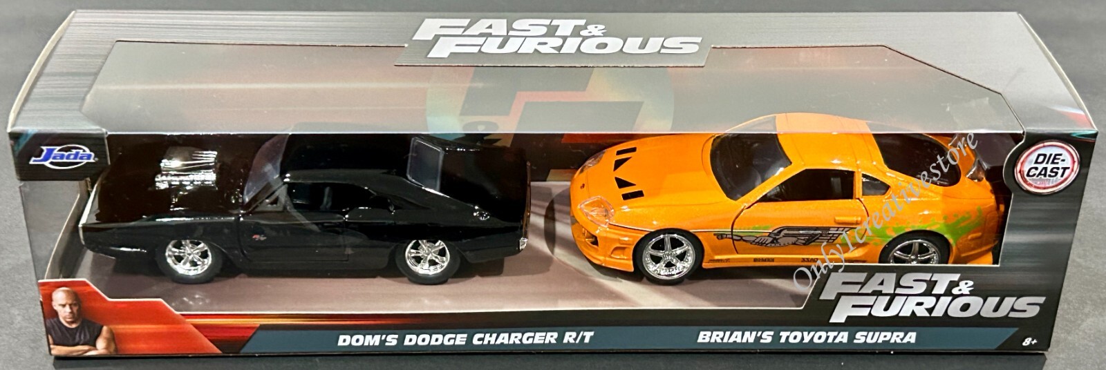 Jada Fast & Furious Dom's Dodge Charger R/T & Brian's Toyota Supra