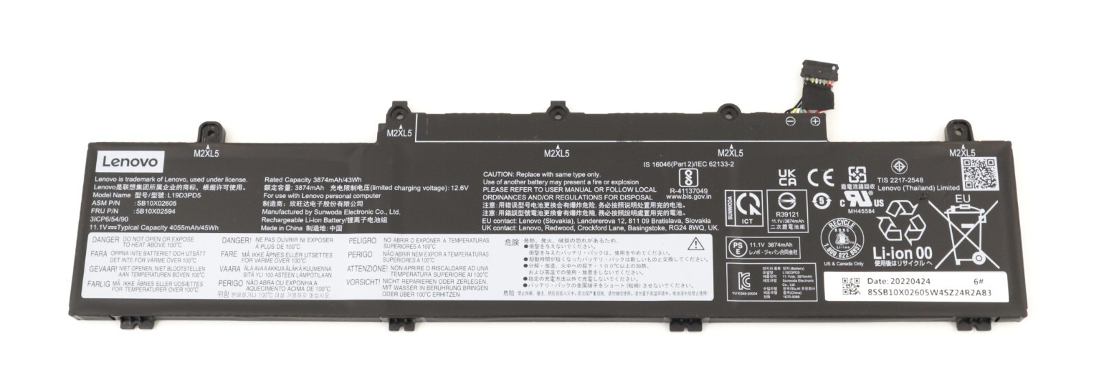 Lenovo ThinkPad E15 Gen 2 Laptop Battery L19D3PD5 4055mAh