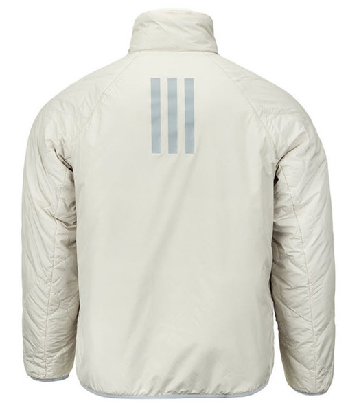 Adidas Men Reversible Sherpa Jacket Ivory Athletic Casual Top GYM