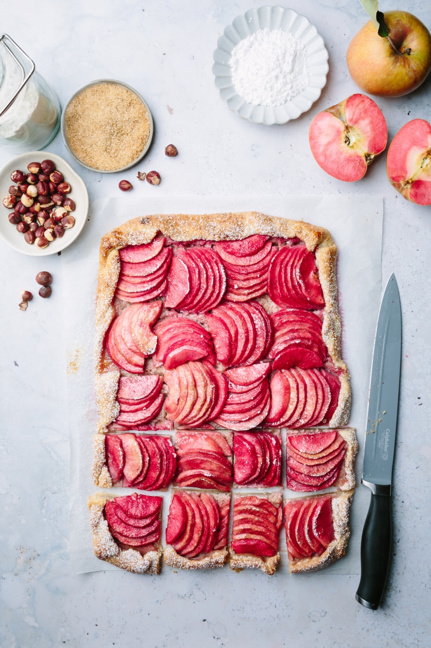 Hidden rose apple hazelnut frangipane galette - Beyond Sweet and