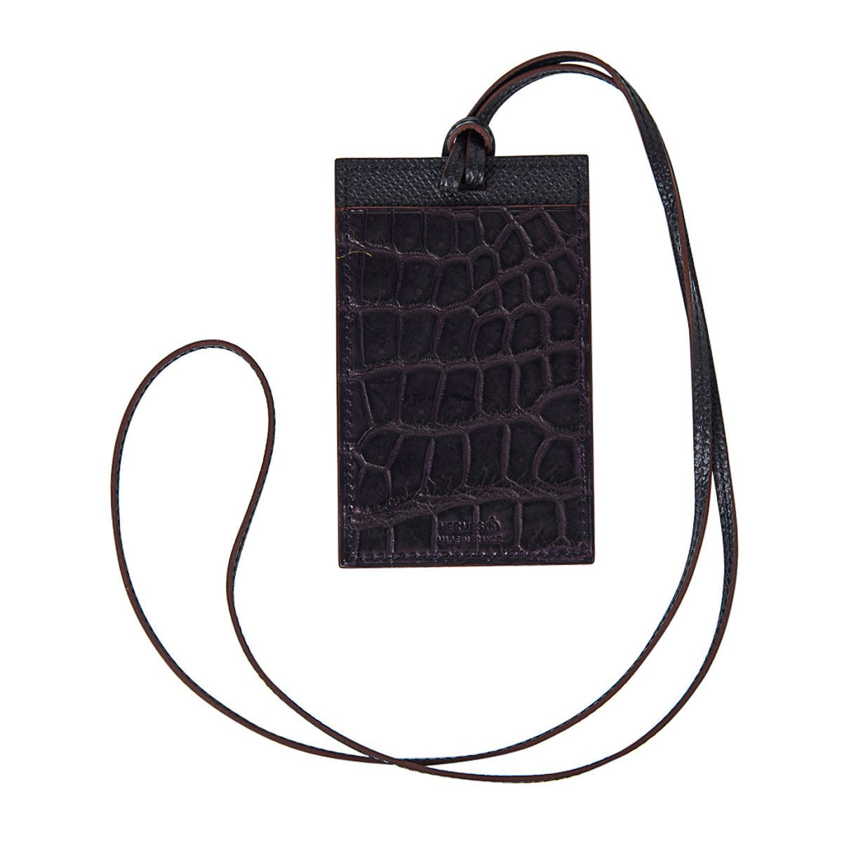 Hermès petit h Crocodile Lanyard Card Holder | Mightychic
