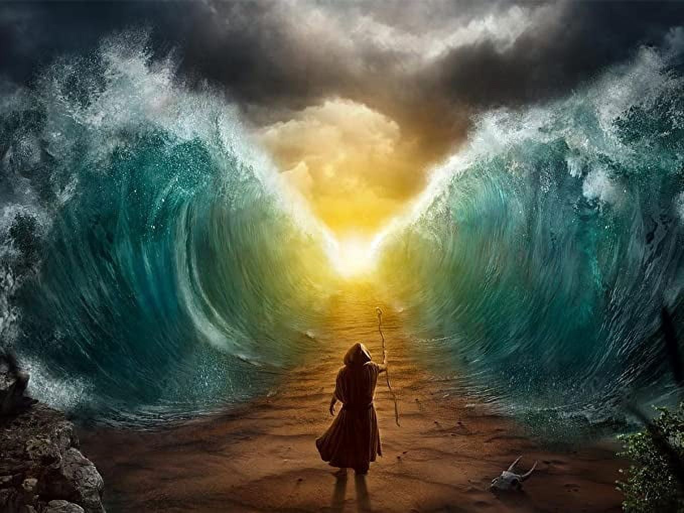 Iconic Arts Laminated 23x17 Poster: Moses Splits The sea