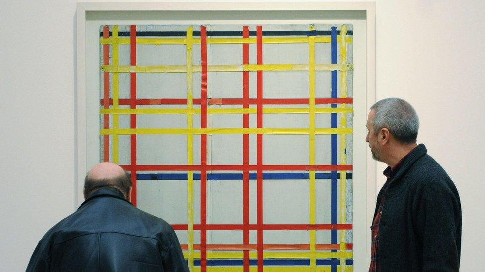 Piet Mondrian artwork displayed upside down for 75 years - BBC News