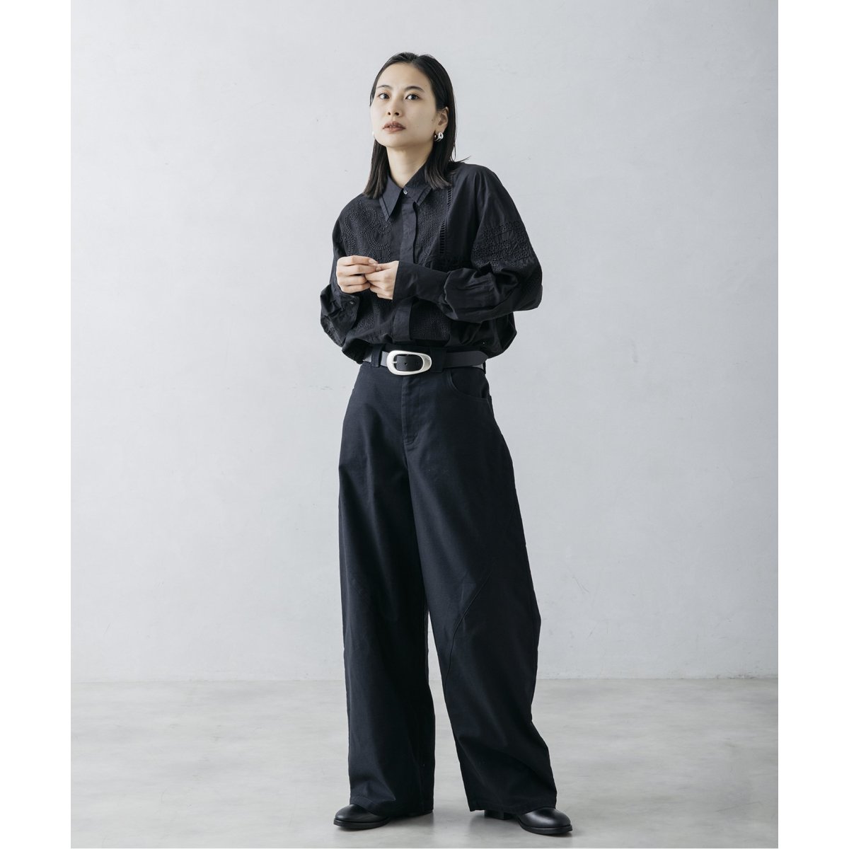 nude vintage×JOURNAL STANDARD】レースパッチワークシャツ