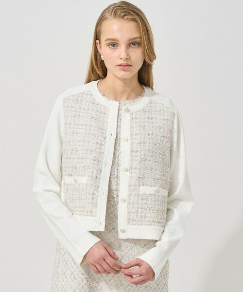 Eternal Line 2025】ミックスツイードコンビジャケットカーディガン