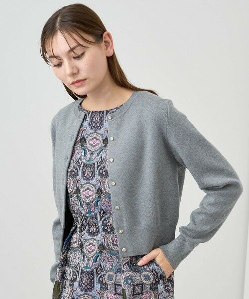 セール】 コットンカシミヤクルーネック カーディガン （カーディガン