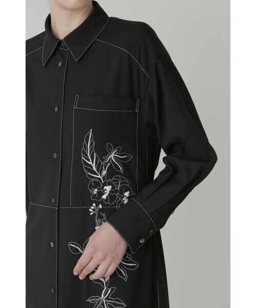 セール】 フラワーバード刺繍シャツワンピース （ワンピース）｜ADORE