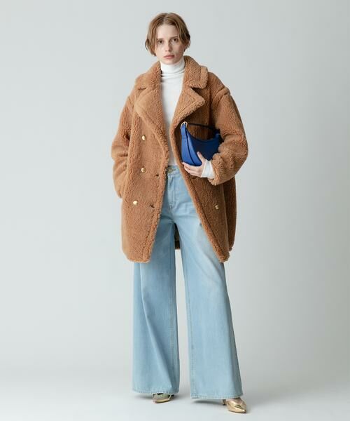 セール】 ウールMIXボアピーコート （ステンカラーコート