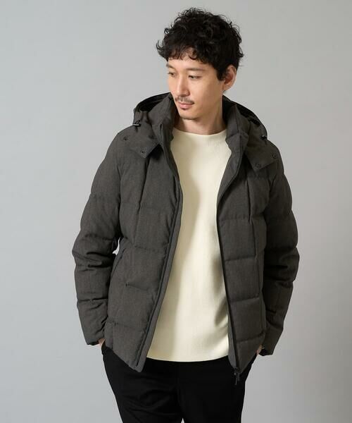 セール】 【ダウン混率90%】デタッチャブルフードストレッチダウン