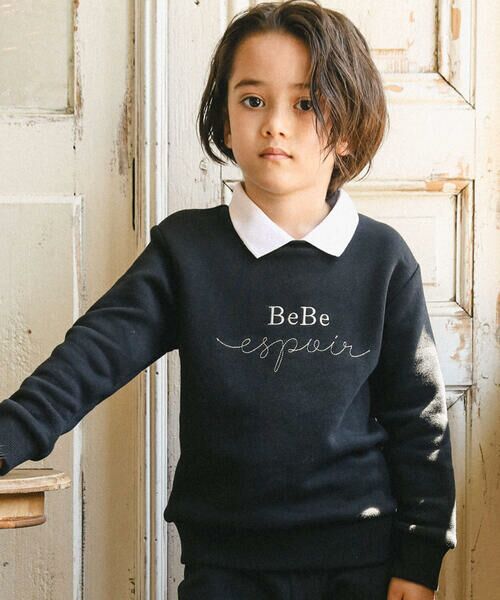 セール】 ロゴ刺しゅう襟付きトレーナー(100~150cm) （スウェット