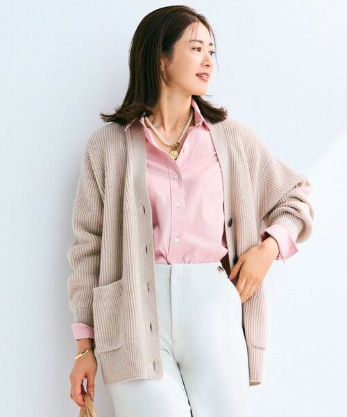 セール】 【洗える】カシミヤブレンド ニット カーディガン