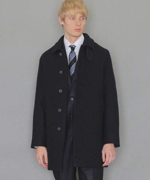 セール】 ダブルフェイスメルトンステンカラーピーコート （ブルゾン