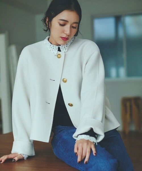 セール】 ウールリバー ノーカラーコート （その他アウター）｜23区