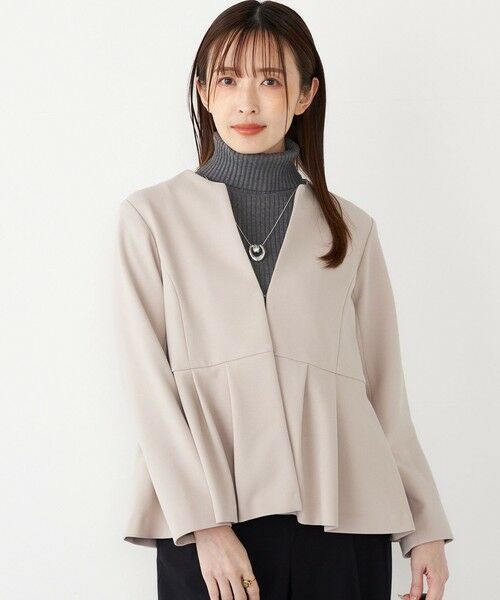 SHIPS Colors:ストレッチ ジョーゼット ペプラム ジャケット