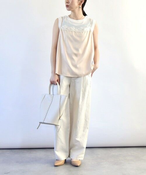 セール】 quaranciel:〈洗濯機可能〉サテン レース キャミソール