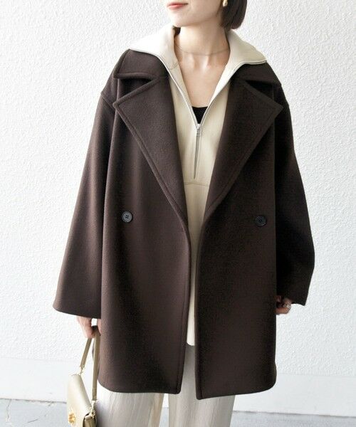 セール】 SHIPS any: ウール コクーン テーラード ショート コート