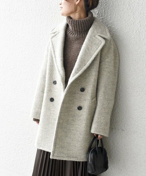 セール】 ダブルブレストツイードコート◇ （その他アウター）｜SHIPS