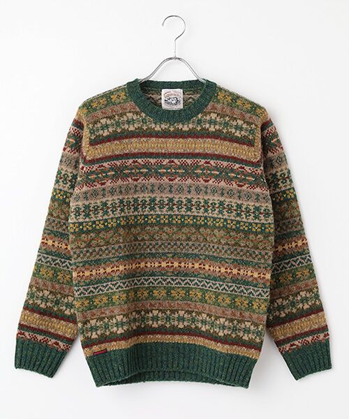 Papas × Jamieson's パパス 別注コラボ ニット スコットランド 未使用 PAPAS GP. パパス JAMIESON'S ニット セーター クルーネック