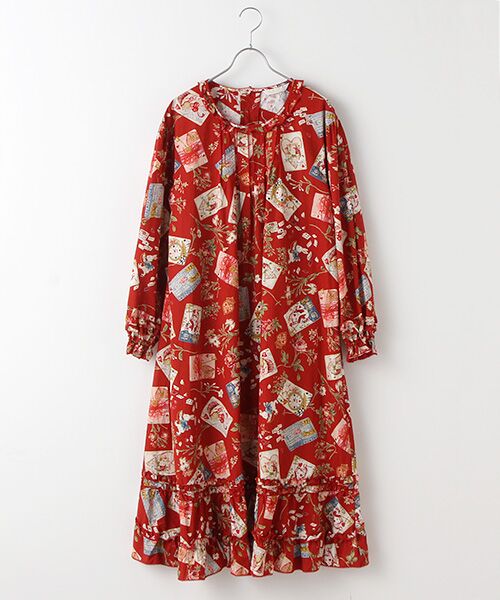 クイーンアリスプリントミディワンピース （ロング・マキシ丈