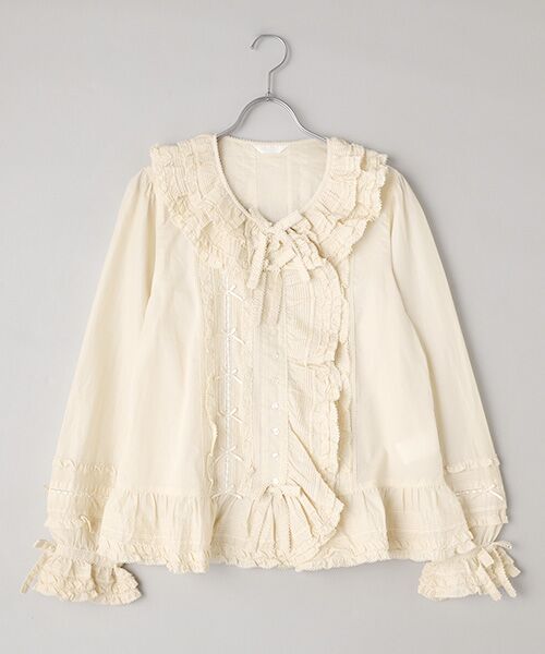 セール】 フリル使いローンオーバーブラウス （シャツ・ブラウス