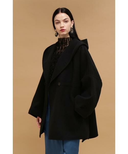 セール】 ウールリバーフードショートコート （アウター）｜PINKY