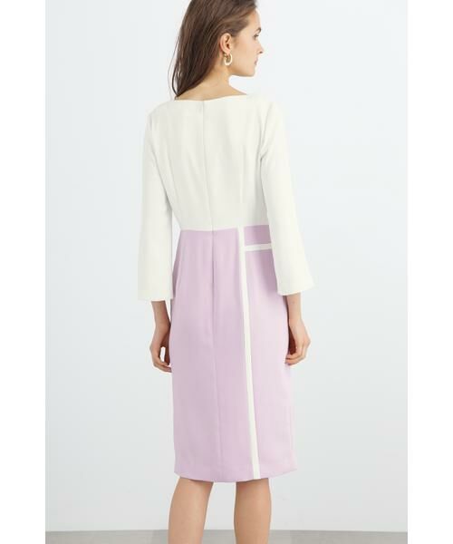 セール】 ◇バイカラーブロックワンピース （ミニ丈・ひざ丈ワンピース