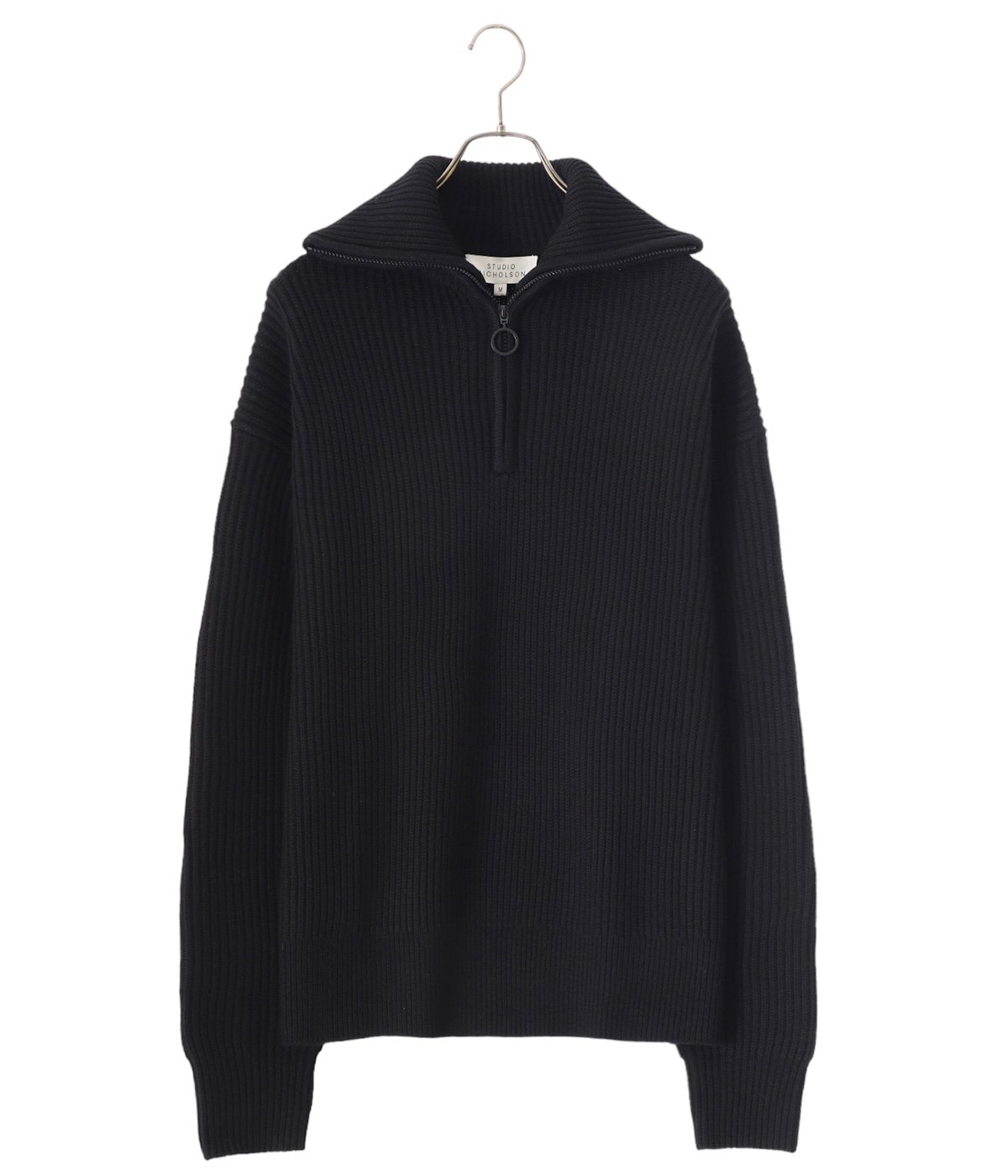 BOW 5GG FISHERMAN RIB KNIT HALF ZIP JUMPER | STUDIO NICHOLSON