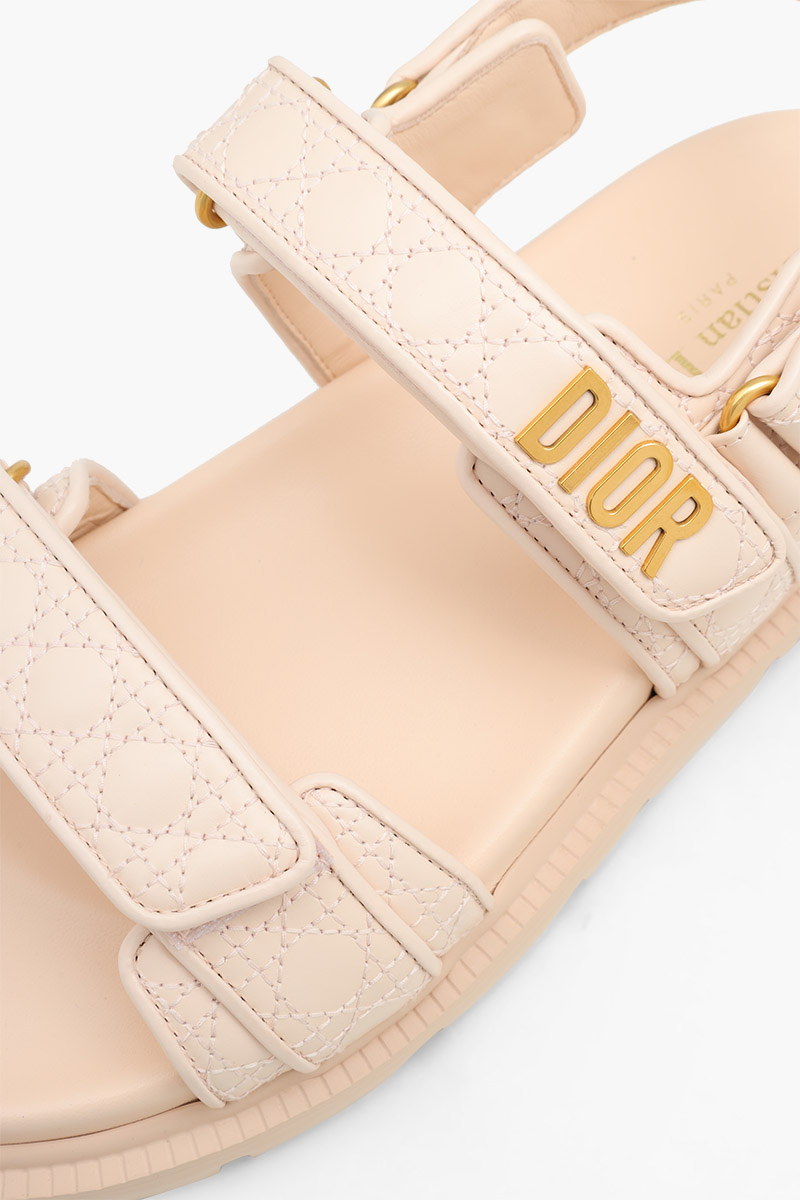 CHRISTIAN DIOR Dioract Sandal in Rose Quartz Quilted Cannage