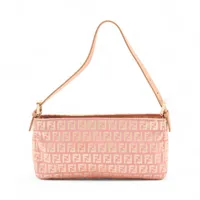 フェンディ ズッキーノ マンマバケット キャンバス×レザー ショルダー