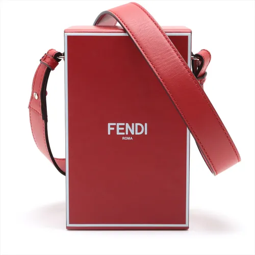 フェンディ ボックス レザー ショルダーバッグ レッド ABランクの