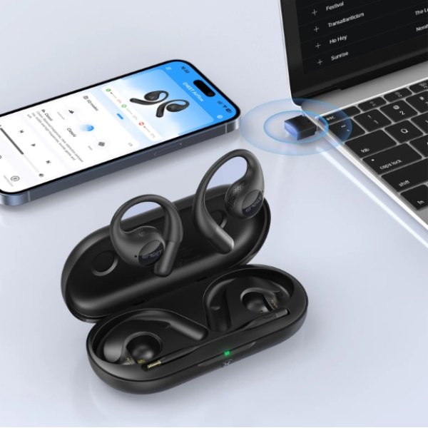 EMEET EMEET AirFlow ワイヤレスオープンイヤー型イヤホン E2053 黒