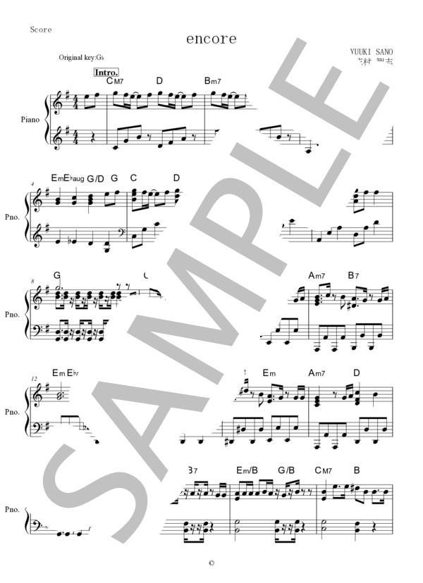 楽譜】encore / HEY!SAY!JUMP (ピアノソロ / 初〜中級) - Piascore