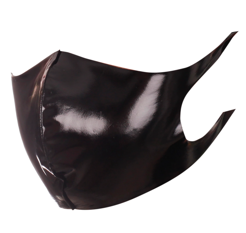 ラテックスマスク V系マスク 黒ラバーマスク 光沢 薄手 レザーマスク