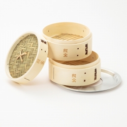 照宝 白木せいろ二段 蒸し板セット15cm | 中華街 照宝