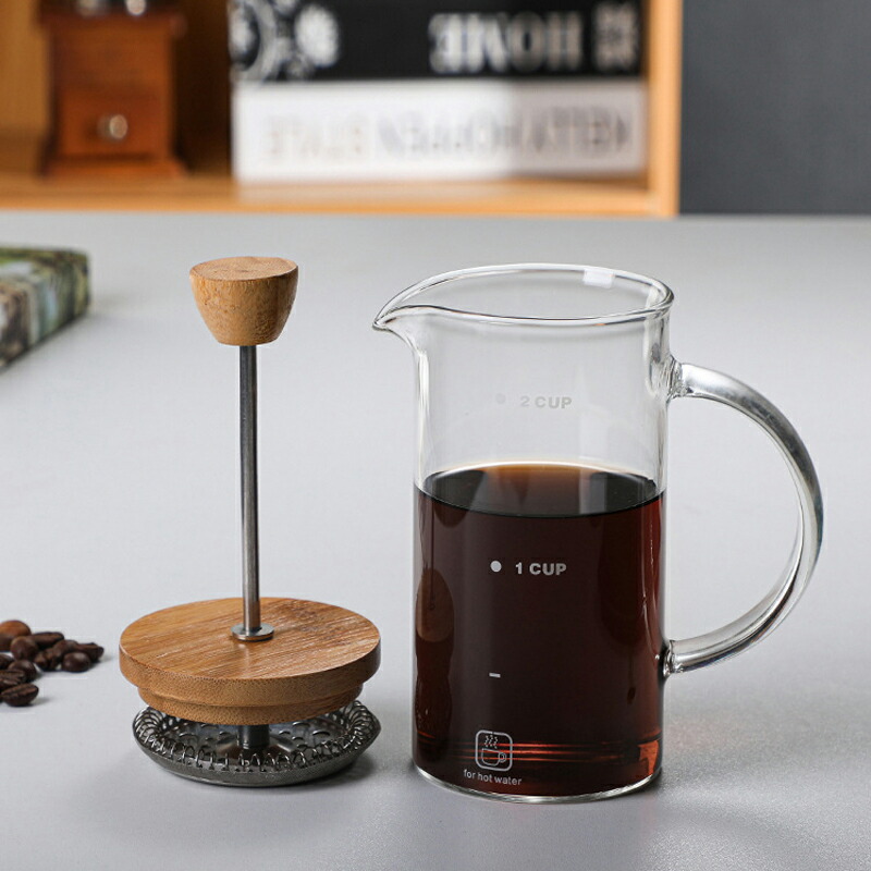 IwaiLoft ダブル コーヒープレス フレンチプレス コーヒーメーカー 竹