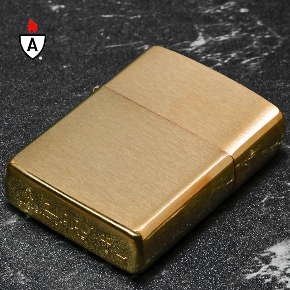 ZIPPO アーマーブラス無地ジッポ168 SOLID BRASS 重厚ケース シンプル