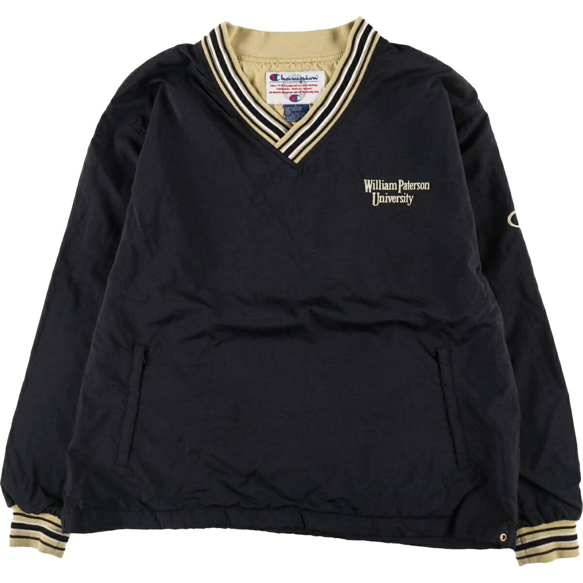 古着 90年代 チャンピオン Champion カレッジ Vネック ナイロンプル